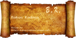 Bakos Kadosa névjegykártya